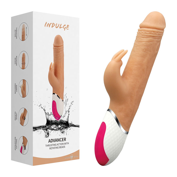 Realistisk perler roterende thrusting kaninvibrator